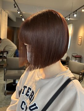ヘアーループセラデザインワークス(Hair ruup Sela design works) 切りっぱなしボブ×暖色カラー