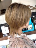 20代30代大人可愛い小顔ショート丸みボブウルフカット