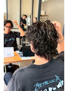 メンズボブロングロン毛パーマメンズヘアメンズパーマ