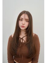 ヒュー 広島(HEW)&nbsp;20代30代外国人風シースルーレイヤーカットダークグレージュ