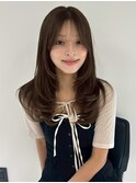 デジタルパーマミストバング艶感ミルクチョコレートうる艶髪