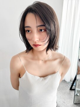 エインアンリー 明治神宮前(AIN.ANLY.) 1ミニボブ鎖骨ミディアムボブかきあげボブウルフボブパーマ小顔