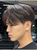 メンズセンターパートウルフセンターパートニュアンスパーマ襟足