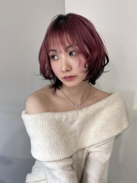 ネオリーブウリ 二子玉川店(Neolive uri) ミディアムヘア暗めカラーデザインカラーフェイスフレーミング