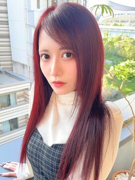 ルネラトーキョー(RUNERA TOKYO) ワインレッドカラーボルドーカラーレイヤーカットロングレイヤー