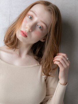 カバーヘア ブリス 上尾西口店(COVER HAIR bliss) 透明感ミルクティーブロンド小顔くびれミディアムX上尾20代30代