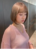 【阿部もえる】明るめベージュにボブ