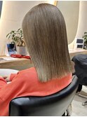 ショートボブ切りっぱなしレイヤーカットハイトーンケアブリーチ