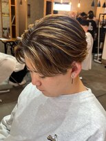 オーバー 町田店(OVER)&nbsp;センターパート メンズハイライト メンズバレイヤージュ