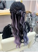 お団子ハーフアップ