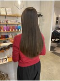 20代30代40代艶感ふんわりオリーブブラウンストレートロング
