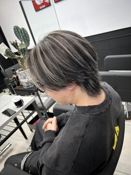 メンズラピス 栄店(Men's Lapis) メンズハイライトセンターパートホワイトカラーパートウルフ