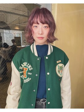 エンシー(ENCI) ハイトーンボブ/ピンクベージュカラー