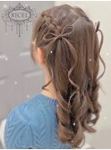 リボンハーフアップ[ヘアセット/原宿/原宿駅]