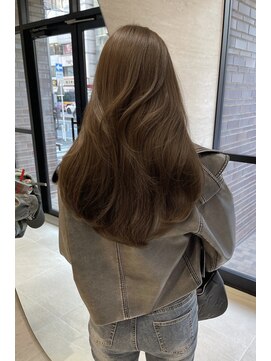 ブリーチなしオリーブベージュ髪質改善