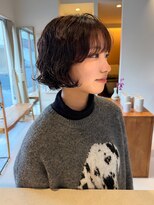 マイン(mine)&nbsp;ボブパーマ　ミニボブパーマ　ゆるふわ　朝楽ヘア　ナチュラル