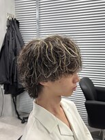 ガオプロデュースバイレボ(gao produced by revo) 波巻きシャドウパーマハイライトメッシュマッシュウルフ茶金柏駅