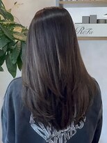 ルーチェ(Lu-che) ハイライトデザインカラー×グレージュ×バタフライカット
