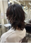 マッシュウルフパーマ
