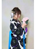 卒業式 ゆるさが絶妙のアップスタイル 【Doukeshi Arp】
