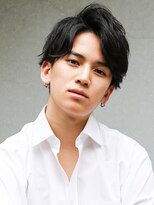 七三オールバック　ツイストパーマ　ビジネス　かき上げヘア