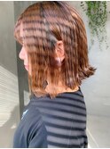切りっぱなしボブ、アッシュブラウン、外ハネボブ
