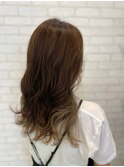 かきあげロングインナーカラー/ミルクティーベージュ/フェミニン