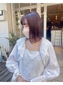 pink brownのストレートボブ