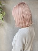 愛されボブ×ピンクベージュ