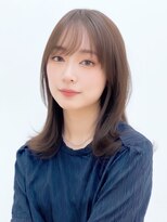 ユーフォリア 銀座(Euphoria)&nbsp;外ハネ　ミディアム　顔周りカット　　透明感カラー　１３