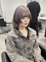 ベル(BEL)&nbsp;【韓国風】20代、30代◎ハイトーン紫裾カラー黒ウルフヘア