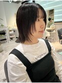 レイヤー 顔まわり 黒髪