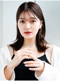 ◯ぱっつん前髪流し前髪鎖骨ミディアムボブ耳かけボブパーマ小顔