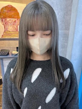 ガーデンヨコハマ(GARDEN YOKOHAMA) 姫カットワイドバングハイトーンブリーチグレージュイメチェン