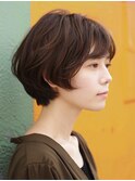 ☆ダークパープルナチュラルショートミルクブラウン髪質改善ボブ