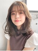 美髪ワンカールサイドバング大人可愛い薄めバング#256f0619