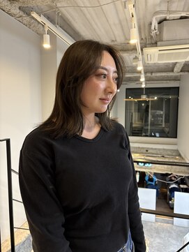 ヌープヘアーアイス(NUUP.hair ici) ★ブリーチなしOK◎暗髪オリーブカラー×レイヤーで軽さを