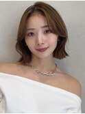 大人可愛いイメチェン外ハネボブ小顔カットモテ髪