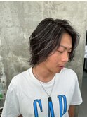 ホワイトメッシュ/ツイスト/ツイスパ/パーマ/メンズ/眉毛