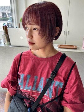 グリーン(green) ボルドーレッド×ミニボブレイヤー