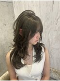 ミディアムヘア暗めカラー/デザインカラー/フェイスフレーミング