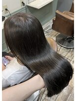 オーガスト ヘア ネイル(AUGUST hair nail)&nbsp;暗髪×オリーブグレージュ