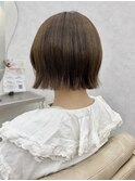 ぷつっとボブ ショートボブ ブラウンカラー オリーブブラウン