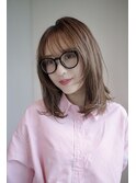 ミディアム・ロング/絶壁解消/前髪あり/20代/30代/面長