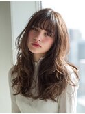 モカブラウン×韓国風ゆる巻き