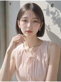 【NOA】大人ナチュラルストレートボブ×長め前髪×艶ブラウン
