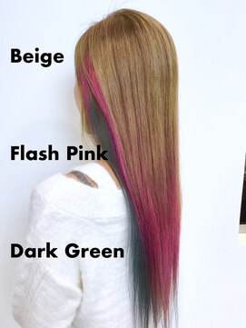 ヴォージュアーム(VOGES ame) 【VOGES】ベージュ+フラッシュピンク+ダークグリーン