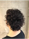 パーマ風ラフショート_ワンサイドショートブランジュ