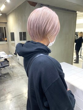 ゲーム 渋谷店(GAME) ダブルカラーケアブリーチピンクベージュハイトーンショート