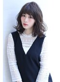 オリーブカラーハイライトカラー小顔セミウェットウェーブ